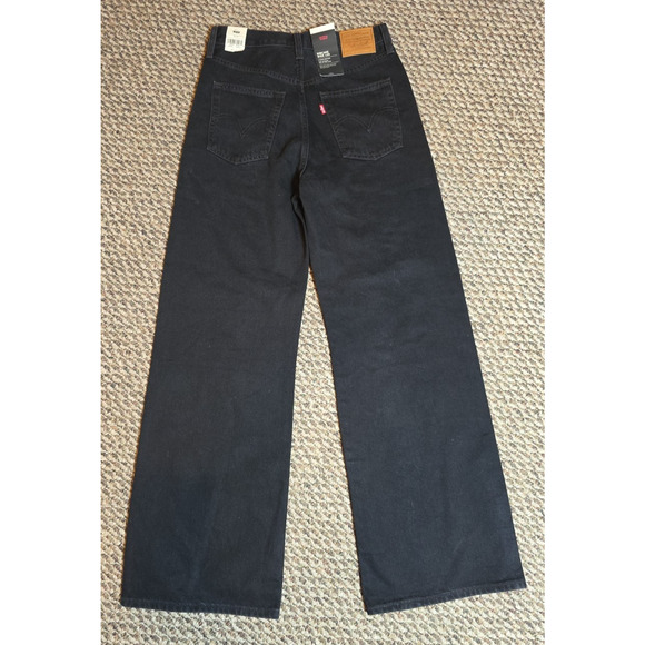 Levi’s Ribcage Wide Leg Jeans Women’s 28 Black Super High Rise Premium Denim NWT - Picture 5 of 13